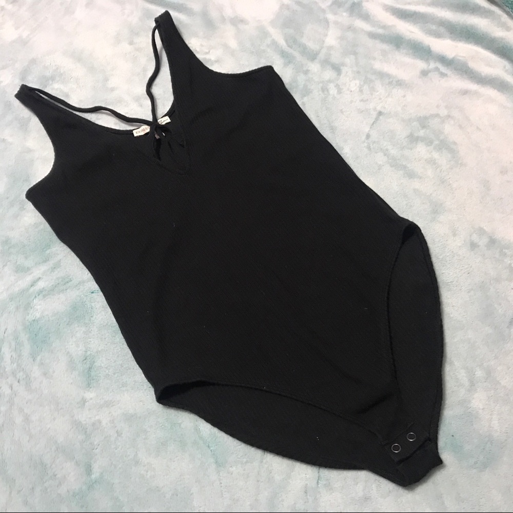 Express Black Criss-Cross Bodysuit